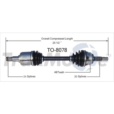 SURTRACK AXLE Cv Axle Shaft, To-8078 TO-8078